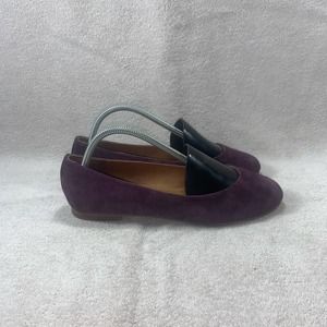 Margaux Slip On Round Toe Ballet Flats Purple Suede Womens Size 7.5 Shoes